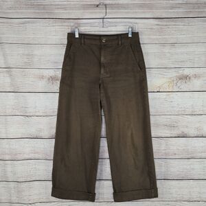 Everlane The Utility Wide Leg Pant Cocoa Brown Size 6 Regular High Rise Tailored